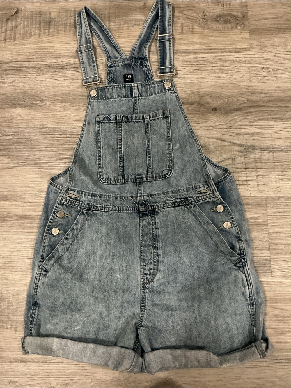 GAP Denim Short Overalls - Light Blue